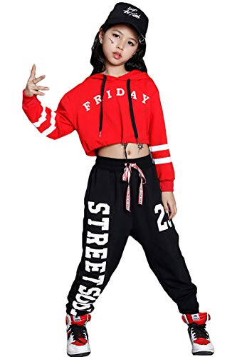 Ropa Hip Hop Chicas, Conjunto de Pantalones Joggers Niña,Traje de Baile Callejero