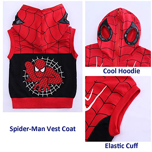 Ropa Niño Spiderman Sudaderas con Capucha Manga Larga Conjuntos Camisetas Tops Pantalones Bebé Abrigo (120cm, D Black)