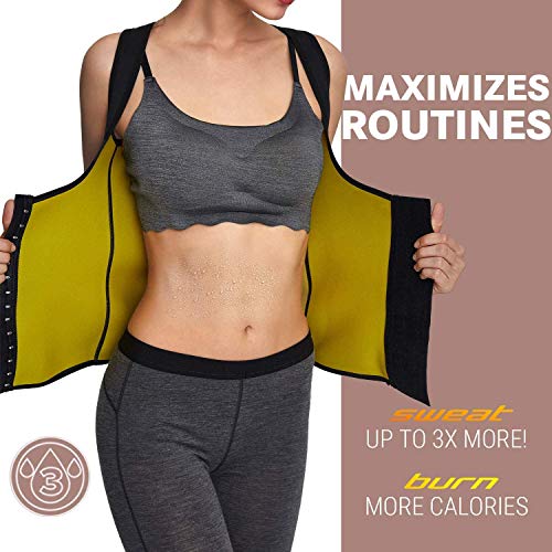 Roseate Faja Reductora Mujer Camisetas Sauna Chaleco Neopreno de Sudoración para Deporte Forma de Cuerpo y Sudor Caliente Cierre de Gancho M