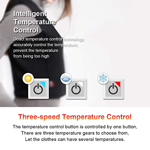 Rotekt Chaleco Térmico Eléctrico Chaleco De Calentamiento Ropa Calentada con Batería USB para Senderismo Al Aire Libre Esquí Al Aire Libre Esquí Pesca Unisex (M)