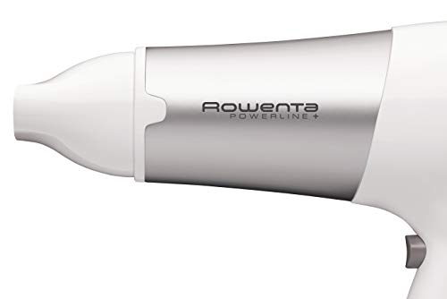 Rowenta CV5090F0 Powerline Plus - Secador de 2300 W potente, función Ionic, boquilla concentradora de aire y difusor, 2 velocidades y 3 temperaturas, botón de aire frío, Blanco y Plata