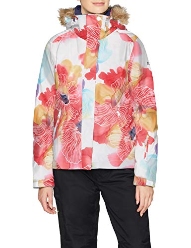 Roxy Jet Ski - Chaqueta Para Nieve Para Chicas Chaqueta Para Nieve, Mujer, bright white aquarel flowers, S