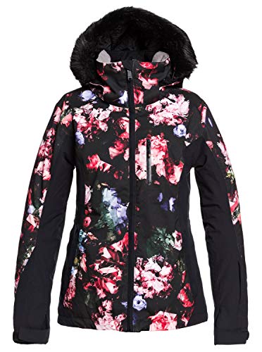 Roxy Jet Ski Premium-Chaqueta para Nieve para Mujer, True Black Blooming Party, M