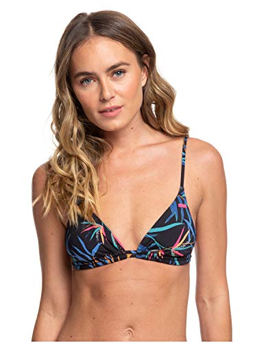 Roxy Lahaina Bay - Top De Bikini Tiki Triangular para Mujer Conjunto De Bikini Tiki Tri, Mujer, Anthracite Tropicoco S, S