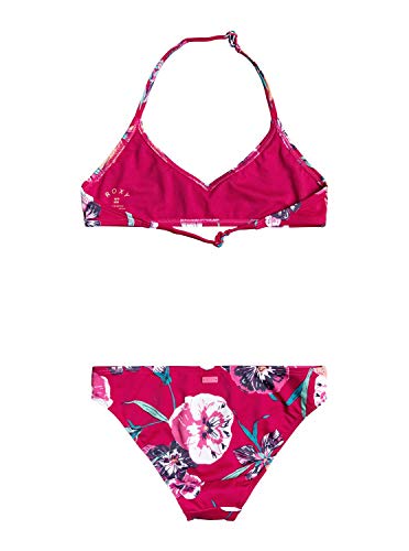 Roxy Little Wanderer - Conjunto De Bikini Bralette para Chicas 8-16 Conjunto De Bikini Bralette, Niñas, Bright White Honolulu Big S, 8