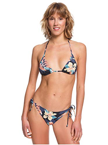 Roxy Printed Beach Classics - Conjunto De Bikini Tiki Tri para Mujer Conjunto De Bikini Tiki Tri, Mujer, Mood Indigo Flying Flowers S, S
