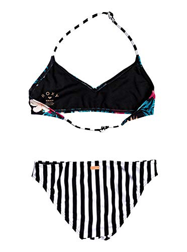 Roxy Sunkissed - Conjunto De Bikini Bralette para Chicas 8-16 Conjunto De Bikini Bralette, Niñas, Bright White Honolulu Big S, 16
