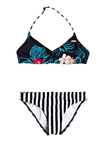 Roxy Sunkissed - Conjunto De Bikini Bralette para Chicas 8-16 Conjunto De Bikini Bralette, Niñas, Bright White Honolulu Big S, 16