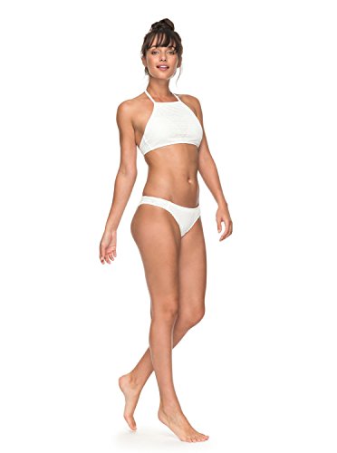 Roxy Surf Memory Conjunto de Bikini Crop Top, Mujer, Blanco (Marshmallow/Solid), L