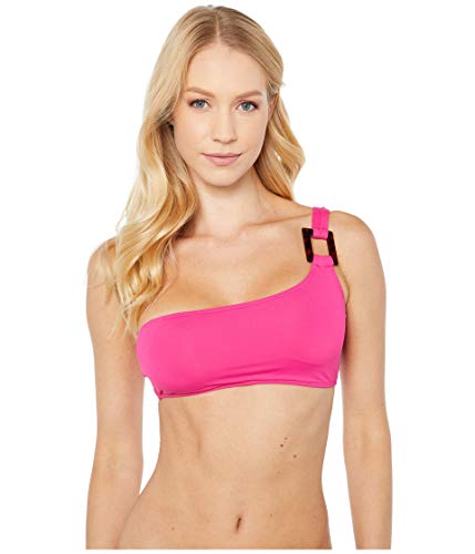 Roxy Top de bikini asimétrico para mujer - morado - Small