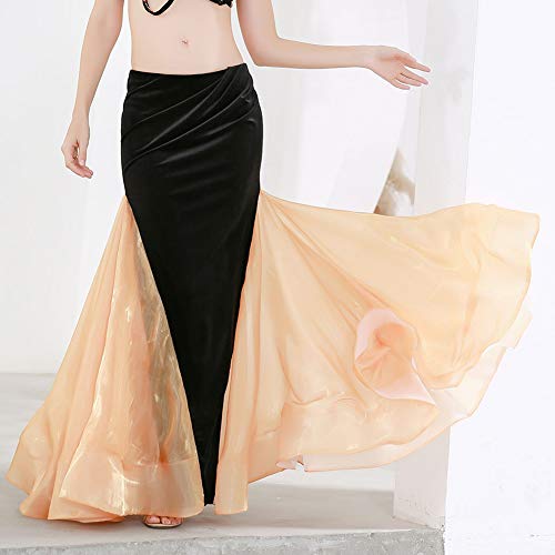 ROYAL SMEELA Falda de Sirena Faldas de Danza del Vientre para Mujer Terciopelo Retro Malla Falda Larga Vestido de Baile Flamenco Carnaval Falda Swing Grande Elegante Faldas largas
