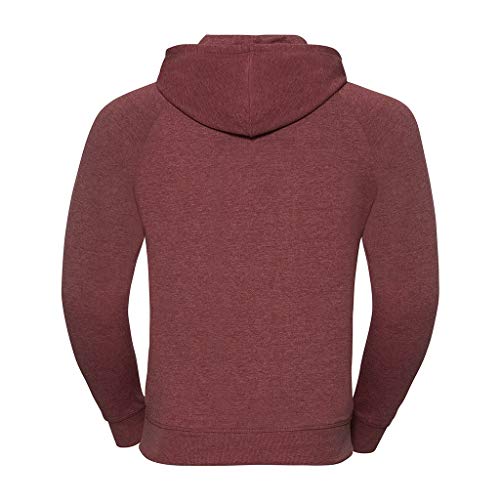 Russell - Sudadera con Capucha y Cremallera Modelo HD para Hombre (XXL) (Granate Jaspeado)