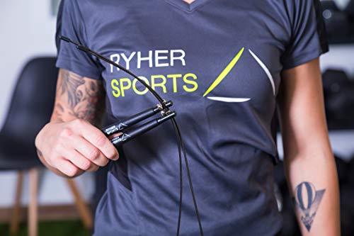 Ryher Cuerda para Saltar Kit - Comba Crossfit, Fitness y Ejercicio (Negro)