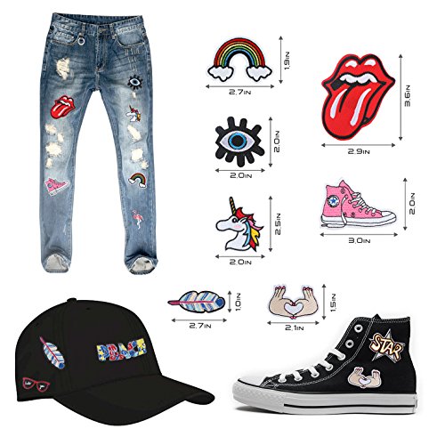 Rymall Patch Sticker 32 PC Patch Sticker, Cute DIY Ropa Parches para la Camiseta Jeans Ropa Bolsas