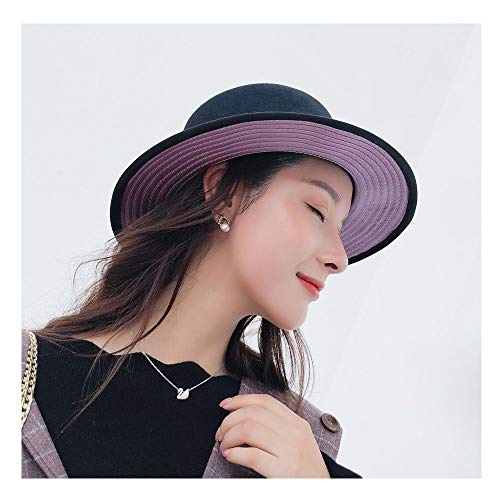 RZL Domo Sombreros, Gorros de Mujer Gorros de Mujer, 2018 Mujer Otoño Invierno Sombreros Sombreros Brim Volver Color Patchwork Sombreros de Copa Planos