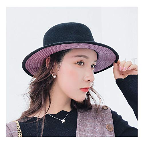 RZL Domo Sombreros, Gorros de Mujer Gorros de Mujer, 2018 Mujer Otoño Invierno Sombreros Sombreros Brim Volver Color Patchwork Sombreros de Copa Planos