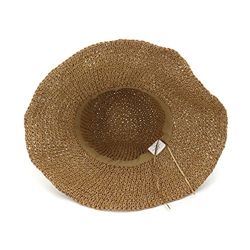 RZL Sombreros de Sol de Verano, Casquillo de la Playa de 2018 Flores a Cielo Abierto, Sombreros del Verano para Las Mujeres Hecho a Mano Sombrero de Paja Sombreros Plegables Sun