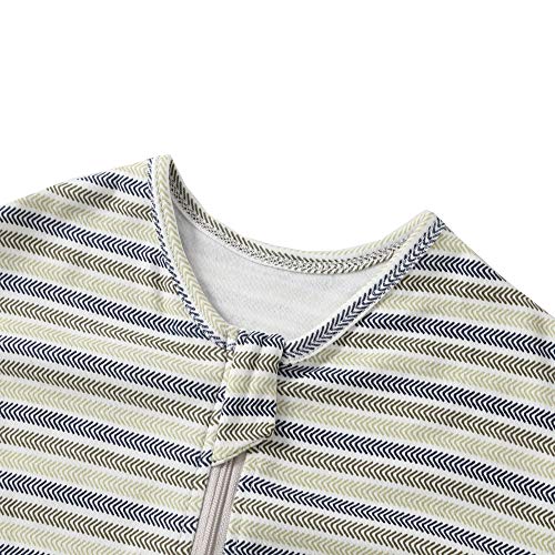 Saco de dormir para bebé, verano, para niña, niño, primavera, de algodón, con flecha, verde, gris y azul, 0,5 tog. (130 cm (3-6 años), diseño de rayas B