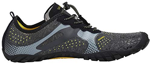 SAGUARO Hombre Mujer Barefoot Zapatillas de Trail Running Minimalistas Zapatillas de Deporte Fitness Gimnasio Caminar Zapatos Descalzos para Correr en Montaña Asfalto Escarpines de Agua, Negro, 42 EU