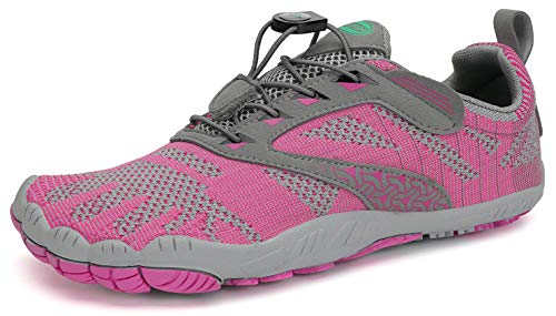 SAGUARO Mujer Barefoot Zapatillas de Trail Running Escarpines de Deportes Acuaticos Transpirable Calzado Minimalista para Fitness Entrenamiento Gimnasio, Rosa 40 EU