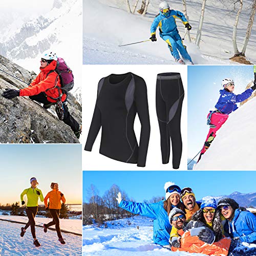 SAGUARO Ropa Interior Termica Mujer Invierno Conjunto Térmico Cálida Transpirable Set de Ropa Esquí Rosa Gr.38