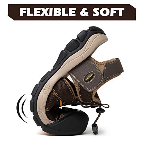 SAGUARO Sandalias Deportivas para Hombres Verano Cerradas Zapatos Antideslizante Sandalias de Playa Marrón 40 EU