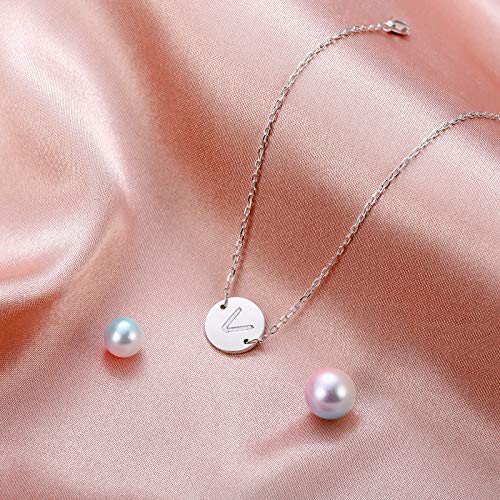 sailimue Pulseras Plata de Ley 925 para Muje Niñas Inicial de Cadena Letra A-Z Pulsera 16.5+5CM Ajustable