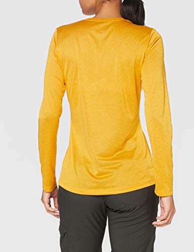 SALOMON Agile LS tee W Camiseta de Manga Larga, Mujer, Autumn Blaze/Citrus/Heather, s