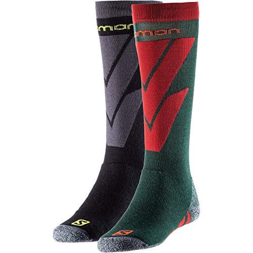 SALOMON S/Access 2-Pack 2 Pares de Calcetines Altos, Unisex Adulto, Verde/Negro (Green Gables/Black), M (39-41)