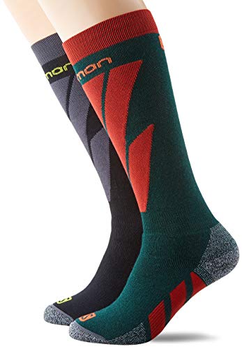 SALOMON S/Access 2-Pack 2 Pares de Calcetines Altos, Unisex Adulto, Verde/Negro (Green Gables/Black), M (39-41)