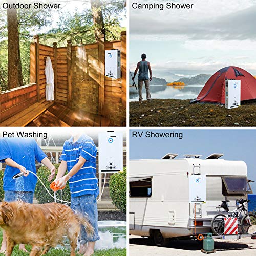 Samger 24KW 12L Calentadors de Agua Instantaneo Butano LPG Calentador de Gas sin Tanque Petróleo Licuado Quemador de Agua Caliente Hot Water Heater