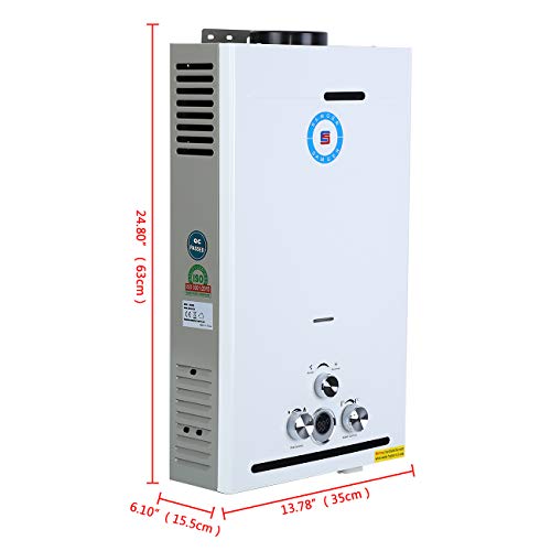 Samger 24KW 12L Calentadors de Agua Instantaneo Butano LPG Calentador de Gas sin Tanque Petróleo Licuado Quemador de Agua Caliente Hot Water Heater