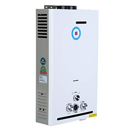 Samger 24KW 12L Calentadors de Agua Instantaneo Butano LPG Calentador de Gas sin Tanque Petróleo Licuado Quemador de Agua Caliente Hot Water Heater