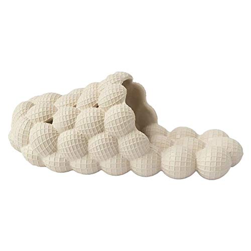 Sandalia Ducha,Sandalia De Ducha Zapatillas De Casa De Eva, Beige Esférico Clásico Casual Antideslizante Suela Suave Punta Abierta Resbalón En, Zapatos De Agua Para Viajes En La Playa Interior, 8