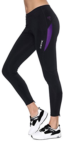 Santic Culote Ciclismo Mujer Culote Bicicleta Pantalones Largos de Ciclismo/Bicicleta/MTB con Badana para Mujeres Violado EU XL