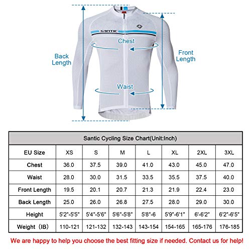 Santic Maillot Bicicleta Hombre Manga Larga MTB Maillot Ciclismo Hombre Otoño/Invierno White EU L