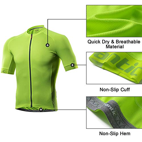 Santic Maillot Ciclista Hombre Top Ciclismo Bicicleta Bici Transpirable Secado Rápido Reflectante Jersey Ciclista Yorkson Verde EU M