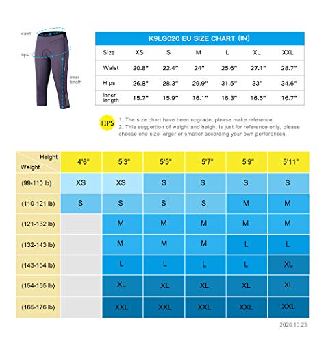 Santic Mujer Pantalones 3/4 Culotte de Bicicleta Rellenó Ciclismo Leggings de Las Medias Badana Transpirables Antideslizante