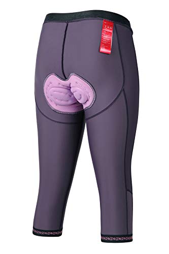 Santic Mujer Pantalones 3/4 Culotte de Bicicleta Rellenó Ciclismo Leggings de Las Medias Badana Transpirables Antideslizante