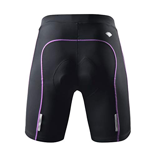 Santic Pantalon Ciclismo Mujer Corto Pantalones Bicicleta Mujer Montaña/MTB para Verano con la Badana/Almohadilla Violado EU L