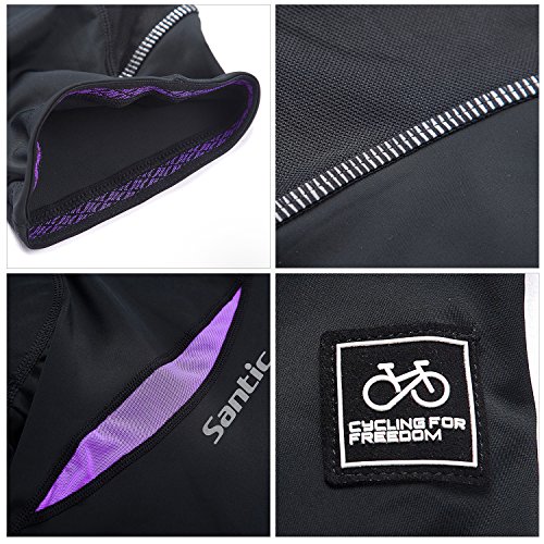 Santic Pantalones Cortos Ciclismo Mujer con Badana 3/4 Pantalon Bicicleta Mujer con Badana/Protecciones Violado EU L