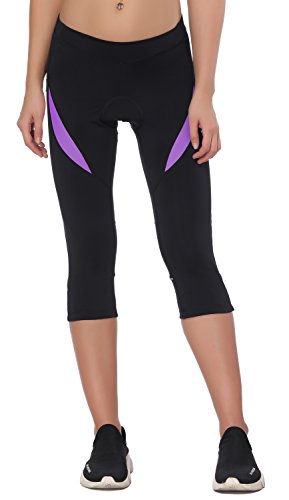 Santic Pantalones Cortos Ciclismo Mujer con Badana 3/4 Pantalon Bicicleta Mujer con Badana/Protecciones Violado EU L