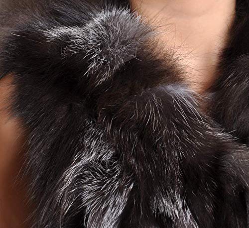 Saoirse - Chaleco de piel de zorro para mujer plata Small