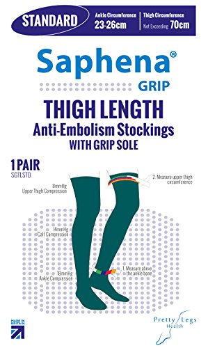 Saphena - Medias de compresión altas (hasta el muslo), clase 1, comprensión gradual, unisex, para después de cirugías, antideslizantes, antiembólicas, con superficie antideslizante