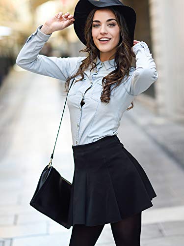 SATINIOR Calcetines Extra Largos Calcetines de Algodón hasta el Muslo Medias de Arranque Extra Largas para Mujeres (Negro)