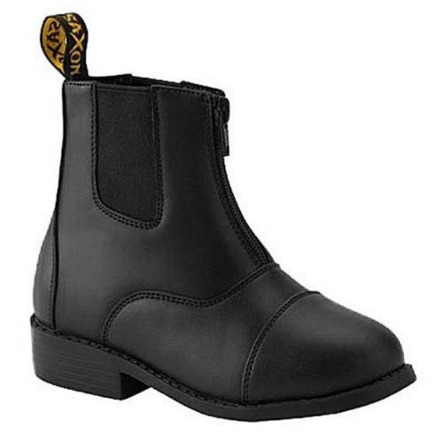 Saxon- Botas de piel para mujer Equileather con cremallera frontal, número 36. - 212690, Negro