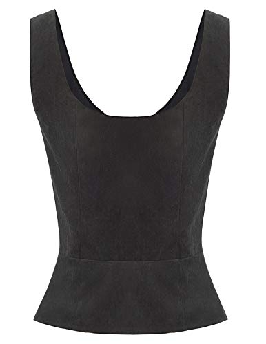 SCARLET DARKNESS Chaleco Elegante de Traje Slim Fit con Cordones para Mujer M SL15Negro