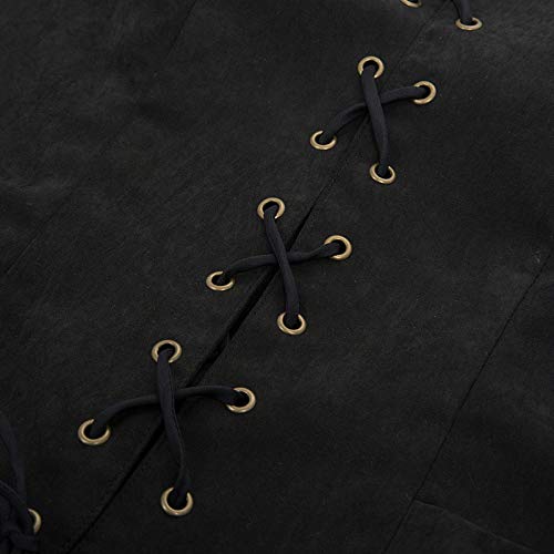 SCARLET DARKNESS Chaleco Vintage de Fiesta Slim Fit con Cordones para Mujer SL15Negro