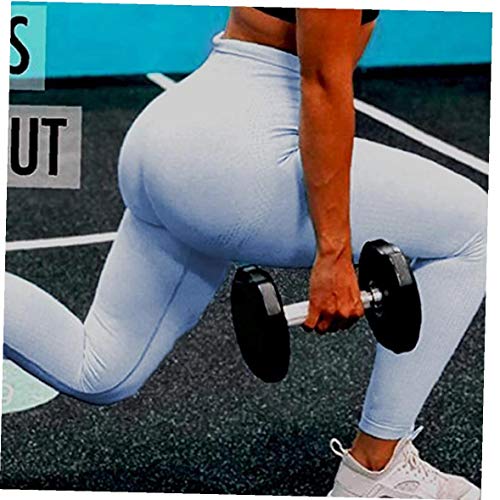 Schnuger 2pcs de Las Mujeres Ropa de Yoga Suit Trajes Femenino de la Gimnasia Deportiva sin Fisuras chándal Sujetador Polainas Azul L