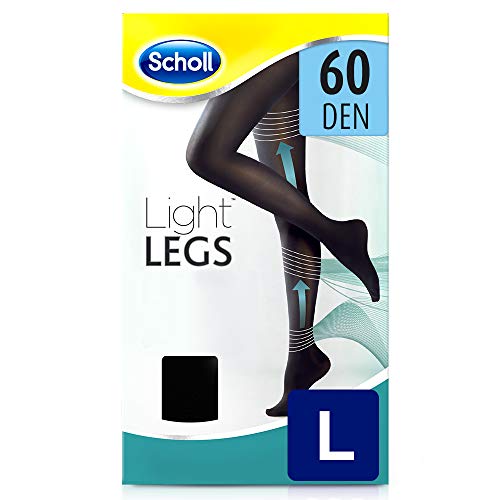Scholl Medias de Compresión Ligera 60 DEN, Talla L, Color Negro
